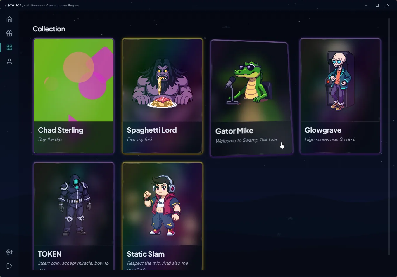 Full character collection grid